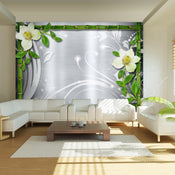 Papier Peint - Bamboo and Two Orchids - Intissé
