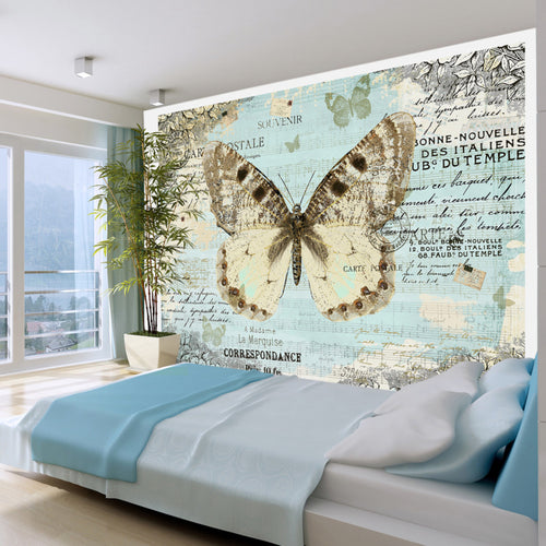 Papier Peint - Postcard with Butterfly - Intissé