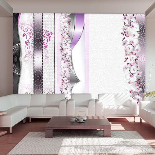 Papier Peint - Parade of Orchids in Violet - Intissé