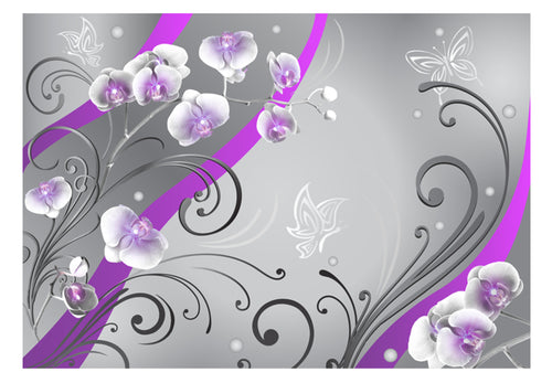 Papier Peint - Purple Orchids Variation - Intissé