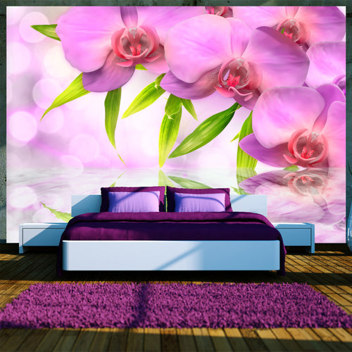 Papier Peint - Orchids in Lilac Colour - Intissé