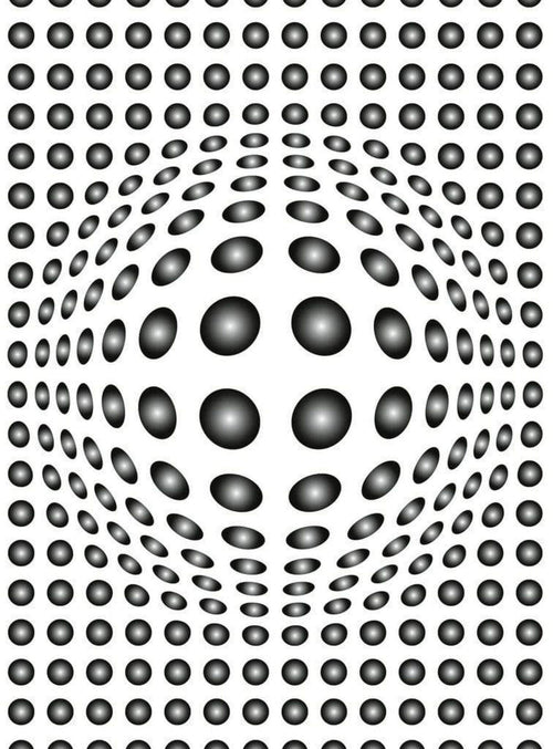 Wizard+Genius Dots Black And White Papier Peint Intissé 192x260cm 4 bandes | Yourdecoration.fr