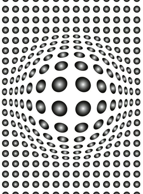 Wizard+Genius Dots Black And White Papier Peint Intissé 192x260cm 4 bandes | Yourdecoration.fr