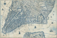 Wizard+Genius Old Vintage City Map New York Papier Peint Intissé 384x260cm 8 bandes | Yourdecoration.fr