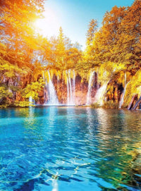 Wizard+Genius Waterfall And Lake In Croatia Papier Peint Intissé 192x260cm 4 bandes | Yourdecoration.fr
