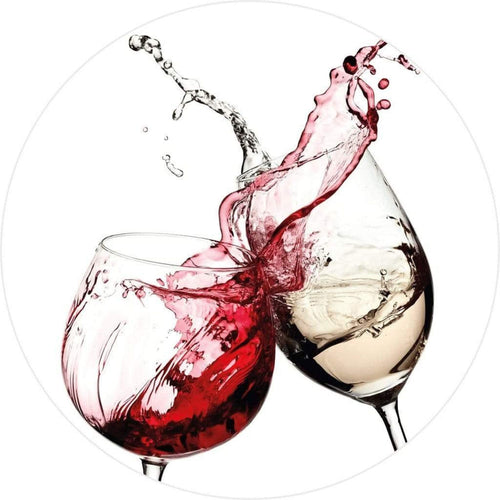 Wizard+Genius Wine Glasses Papier Peint Intissé 140x140cm rond | Yourdecoration.fr