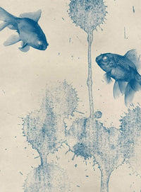Wizard+Genius Blue Fish Papier Peint Intissé 192x260cm 4 bandes | Yourdecoration.fr