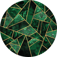 Wizard+Genius Dark Green Emeralds Papier Peint Intissé 140x140cm rond | Yourdecoration.fr