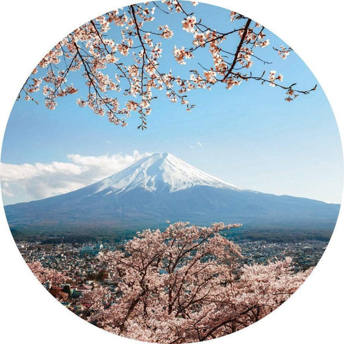 Wizard+Genius Mount Fuji in Japan Papier Peint Intissé 140x140cm rond | Yourdecoration.fr