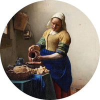 Wizard+Genius Vermeer The Milkmaid Papier Peint Intissé 140x140cm rond | Yourdecoration.fr