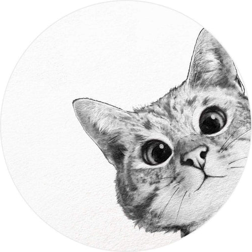 Wizard+Genius Sneaky Cat Papier Peint Intissé 140x140cm rond | Yourdecoration.fr