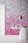 Komar Herringbone Pink Papier Peint Intissé 400x250cm 4 bandes ambiance | Yourdecoration.fr