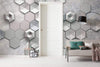 Komar Hexagon Concrete Papier Peint Intissé 400x250cm 4 bandes ambiance | Yourdecoration.fr