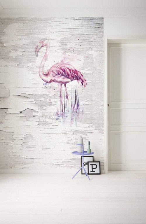 Komar Pink Flamingo Papier Peint Intissé 200x250cm 2 bandes ambiance | Yourdecoration.fr