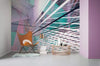 Komar Space Grid Spring Papier Peint Intissé 400x250cm 4 bandes ambiance | Yourdecoration.fr