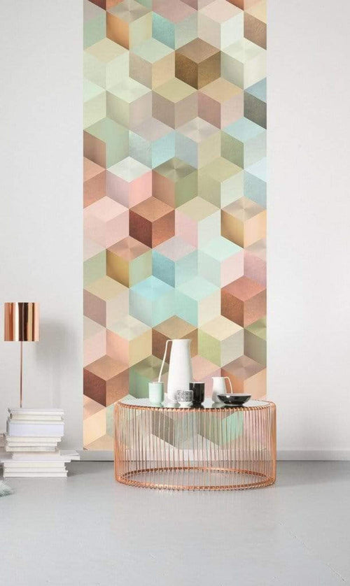 Komar Cubes Papier Peint Intissé 100x250cm 1 bande ambiance | Yourdecoration.fr