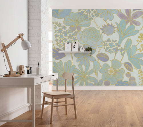 Komar Groovy Bloom Intisse Papier Peint 300x250cm 6 bandes interieur | Yourdecoration.fr