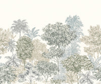 Komar Painted Palms Intisse Papier Peint 300x250cm 3 bandes | Yourdecoration.fr