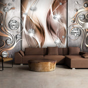 Papier Peint - Brown and Diamonds - Intissé