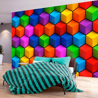 Papier Peint - Colorful Geometric Boxes - Intissé