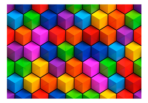 Papier Peint - Colorful Geometric Boxes - Intissé