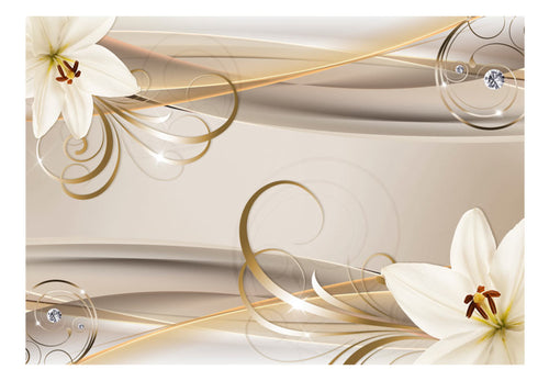 Papier Peint - Lilies and the Gold Spirals - Intissé