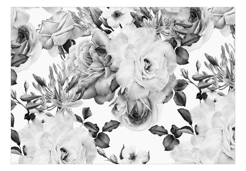 Papier Peint - Sentimental Garden Black and White - Intissé