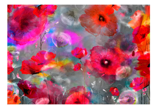 Papier Peint - Painted Poppies - Intissé