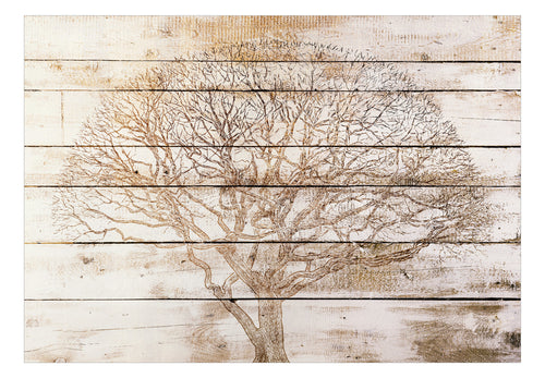 Papier Peint - Tree on Boards - Intissé