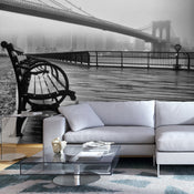 Papier Peint - A Foggy Day on the Brooklyn Bridge - Intissé
