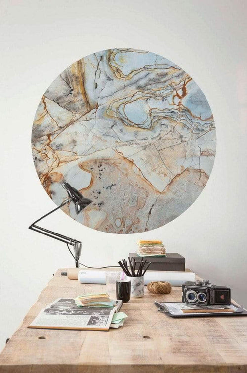 Komar Marble Sphere Papier Peint 125x125cm Rond ambiance | Yourdecoration.fr