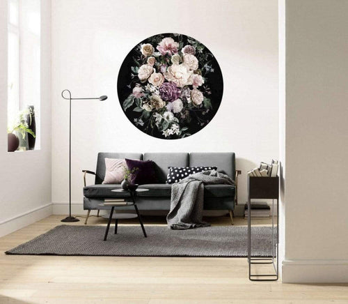 Komar Enchanted Flowers Papier Peint 125x125cm Rond ambiance | Yourdecoration.fr