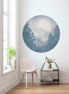 Komar Blue Valley Papier Peint 125x125cm Rond ambiance | Yourdecoration.fr