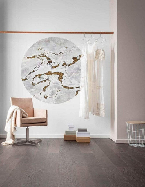 Komar Marble Vibe Papier Peint 125x125cm Rond ambiance | Yourdecoration.fr