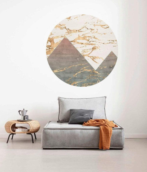 Komar Precious Peaks Papier Peint 125x125cm Rond ambiance | Yourdecoration.fr