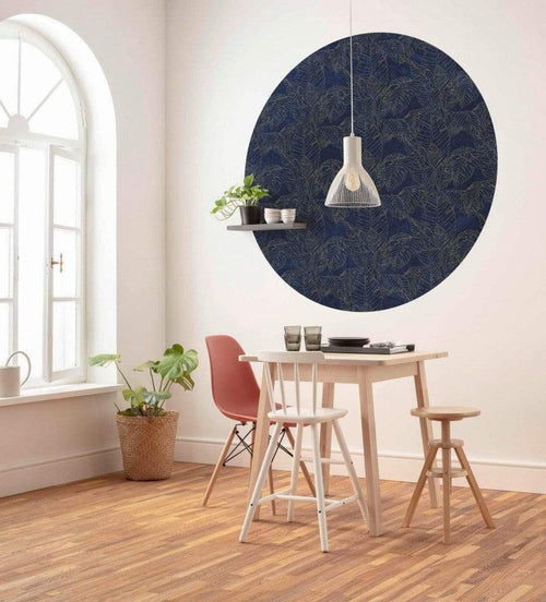 Komar Royal Blue Papier Peint 125x125cm Rond ambiance | Yourdecoration.fr