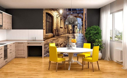 Dimex Ancient Street Papier Peint 225x250cm 3 bandes ambiance | Yourdecoration.fr