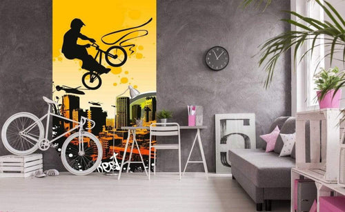 Dimex Bicycle Papier Peint 150x250cm 2 bandes ambiance | Yourdecoration.fr