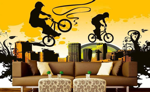 Dimex Bicycle Papier Peint 375x250cm 5 bandes ambiance | Yourdecoration.fr