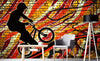Dimex Bicycle Red Papier Peint 375x250cm 5 bandes ambiance | Yourdecoration.fr