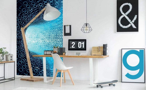 Dimex Binary Stream Papier Peint 150x250cm 2 bandes ambiance | Yourdecoration.fr