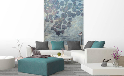 Dimex Blue Leaves Abstract Papier Peint 150x250cm 2 bandes ambiance | Yourdecoration.fr