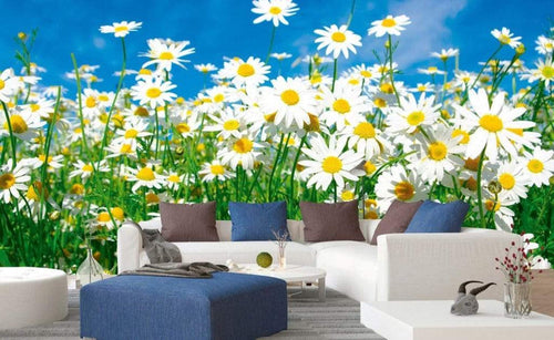 Dimex Daisies Papier Peint 375x250cm 5 bandes ambiance | Yourdecoration.fr