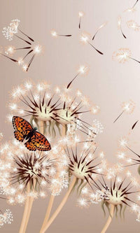 Dimex Dandelions and Butterfly Papier Peint 150x250cm 2 bandes | Yourdecoration.fr
