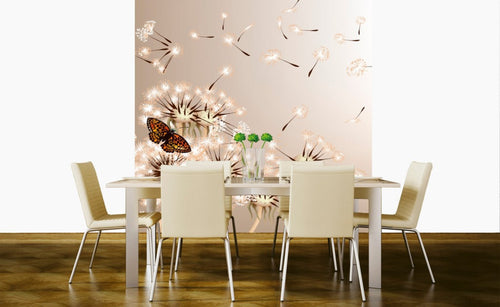 Dimex Dandelions and Butterfly Papier Peint 225x250cm 3 bandes ambiance | Yourdecoration.fr