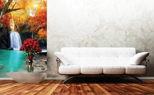 Dimex Deep Forest Waterfall Papier Peint 150x250cm 2 bandes ambiance | Yourdecoration.fr