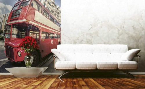 Dimex Double Decker Bus Papier Peint 150x250cm 2 bandes ambiance | Yourdecoration.fr