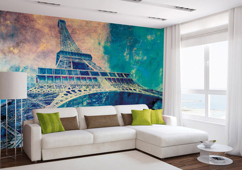Dimex Eiffel Tower Abstract I Papier Peint 375x250cm 5 bandes ambiance | Yourdecoration.fr
