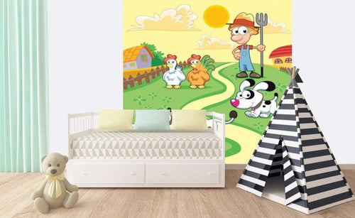 Dimex Farm Papier Peint 225x250cm 3 bandes ambiance | Yourdecoration.fr