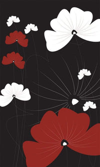 Dimex Flowers on Black Papier Peint 150x250cm 2 bandes | Yourdecoration.fr